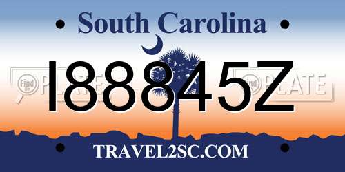 I88845Z South Carolina License Plate