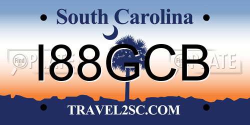 I88GCB South Carolina License Plate