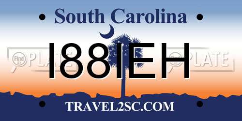 I88IEH South Carolina License Plate