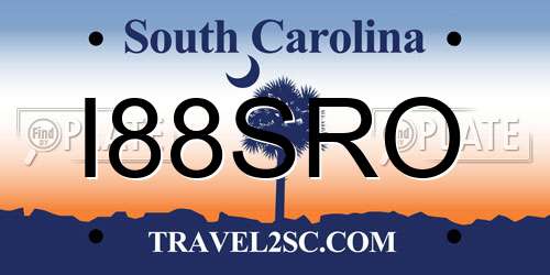 I88SRO South Carolina License Plate