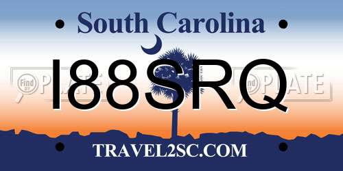 I88SRQ South Carolina License Plate