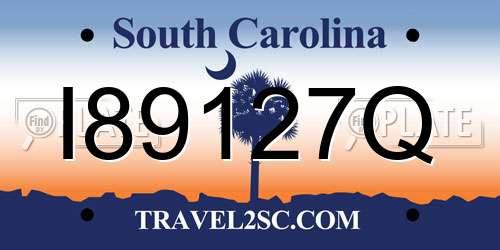 I89127Q South Carolina License Plate