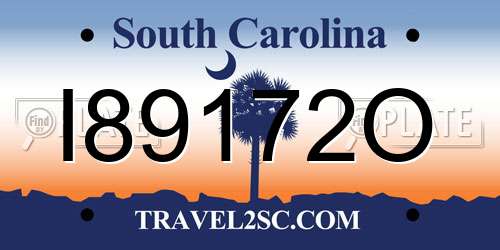 I89172O South Carolina License Plate