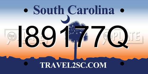 I89177Q South Carolina License Plate