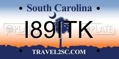 I89ITK South Carolina License Plate