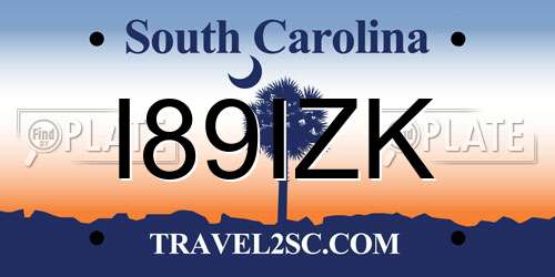 I89IZK South Carolina License Plate