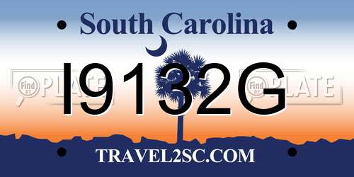 I9132G South Carolina License Plate