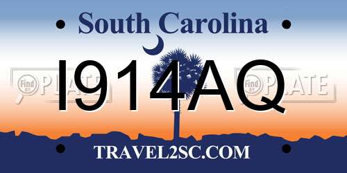 I914AQ South Carolina License Plate