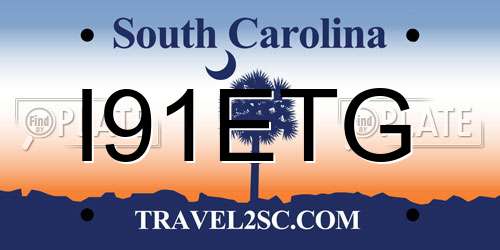 I91ETG South Carolina License Plate