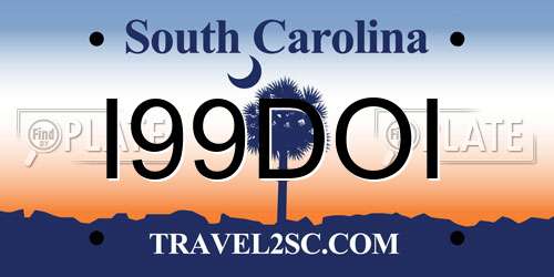I99DOI South Carolina License Plate