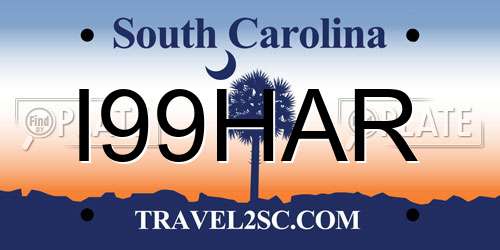 I99HAR South Carolina License Plate