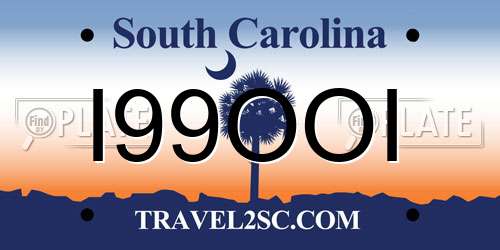 I99OOI South Carolina License Plate