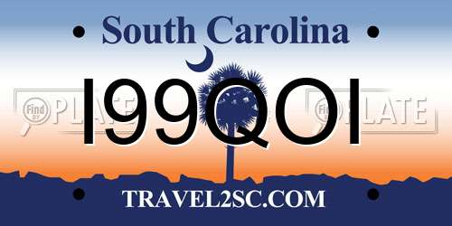 I99QOI South Carolina License Plate