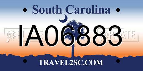 IA06883 South Carolina License Plate