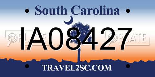 IA08427 South Carolina License Plate