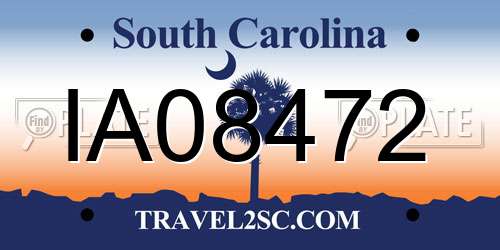 IA08472 South Carolina License Plate