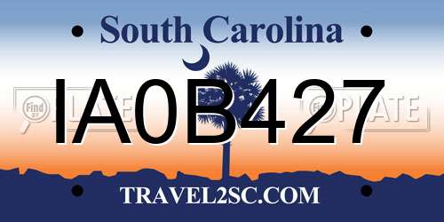 IA0B427 South Carolina License Plate
