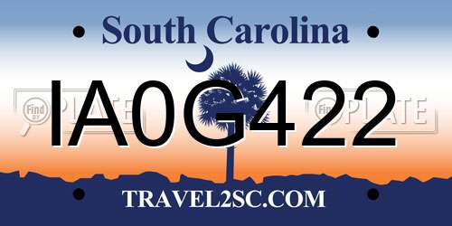 IA0G422 South Carolina License Plate