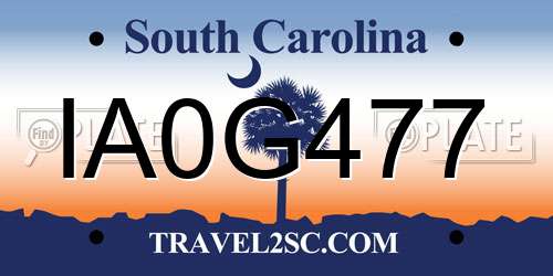 IA0G477 South Carolina License Plate