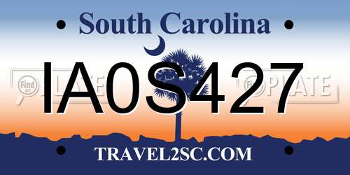 IA0S427 South Carolina License Plate