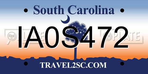 IA0S472 South Carolina License Plate