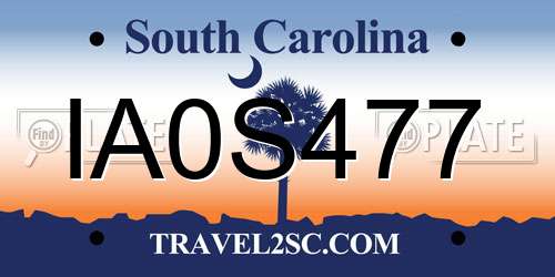 IA0S477 South Carolina License Plate
