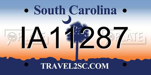 IA11287 South Carolina License Plate