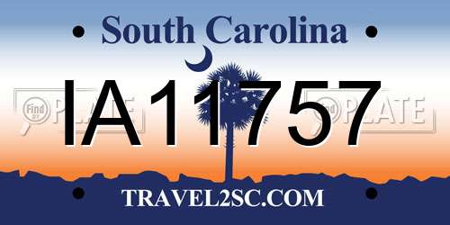 IA11757 South Carolina License Plate