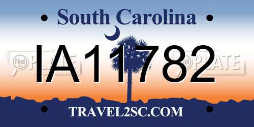 IA11782 South Carolina License Plate