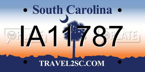 IA11787 South Carolina License Plate