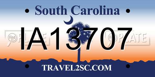 IA13707 South Carolina License Plate