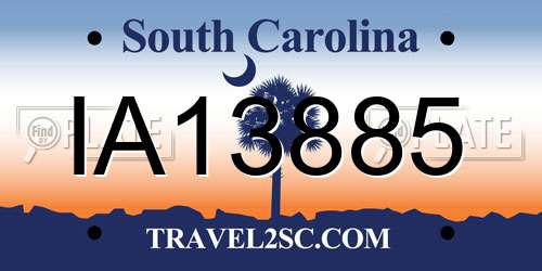IA13885 South Carolina License Plate