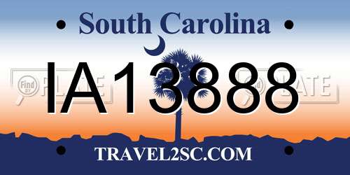 IA13888 South Carolina License Plate
