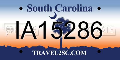 IA15286 South Carolina License Plate