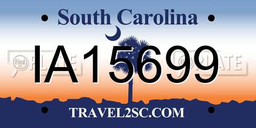 IA15699 South Carolina License Plate