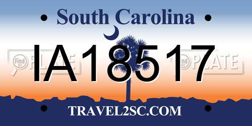 IA18517 South Carolina License Plate