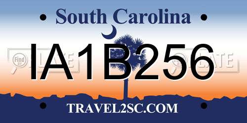 IA1B256 South Carolina License Plate
