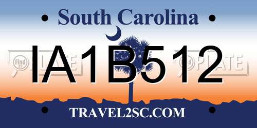 IA1B512 South Carolina License Plate