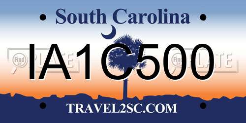 IA1C500 South Carolina License Plate