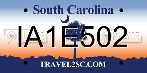 IA1E502 South Carolina License Plate
