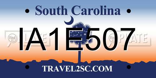 IA1E507 South Carolina License Plate