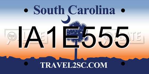IA1E555 South Carolina License Plate
