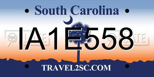 IA1E558 South Carolina License Plate