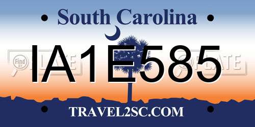 IA1E585 South Carolina License Plate