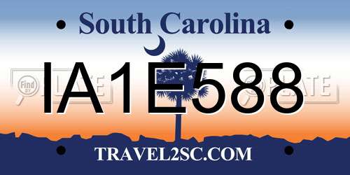 IA1E588 South Carolina License Plate