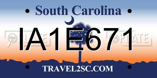 IA1E671 South Carolina License Plate