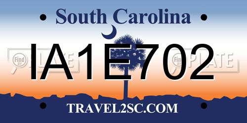 IA1E702 South Carolina License Plate