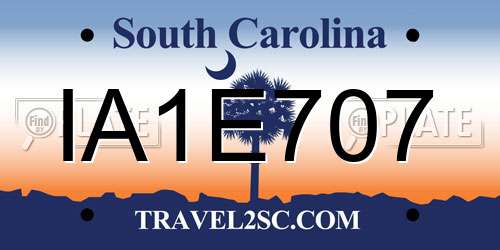 IA1E707 South Carolina License Plate