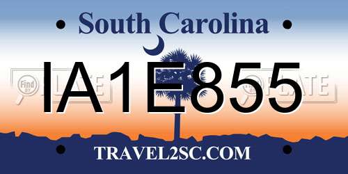 IA1E855 South Carolina License Plate