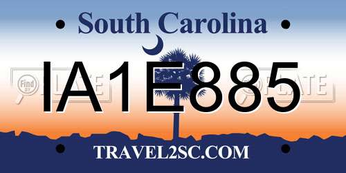 IA1E885 South Carolina License Plate